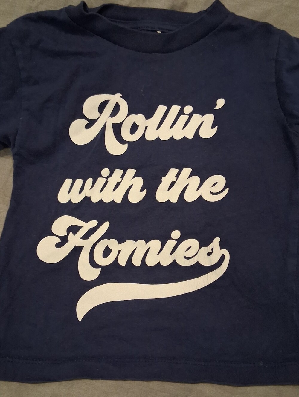 Baby Rollin With The Homies Tee ,Kids Navy Graphic Tee - Rollin' with the Homies